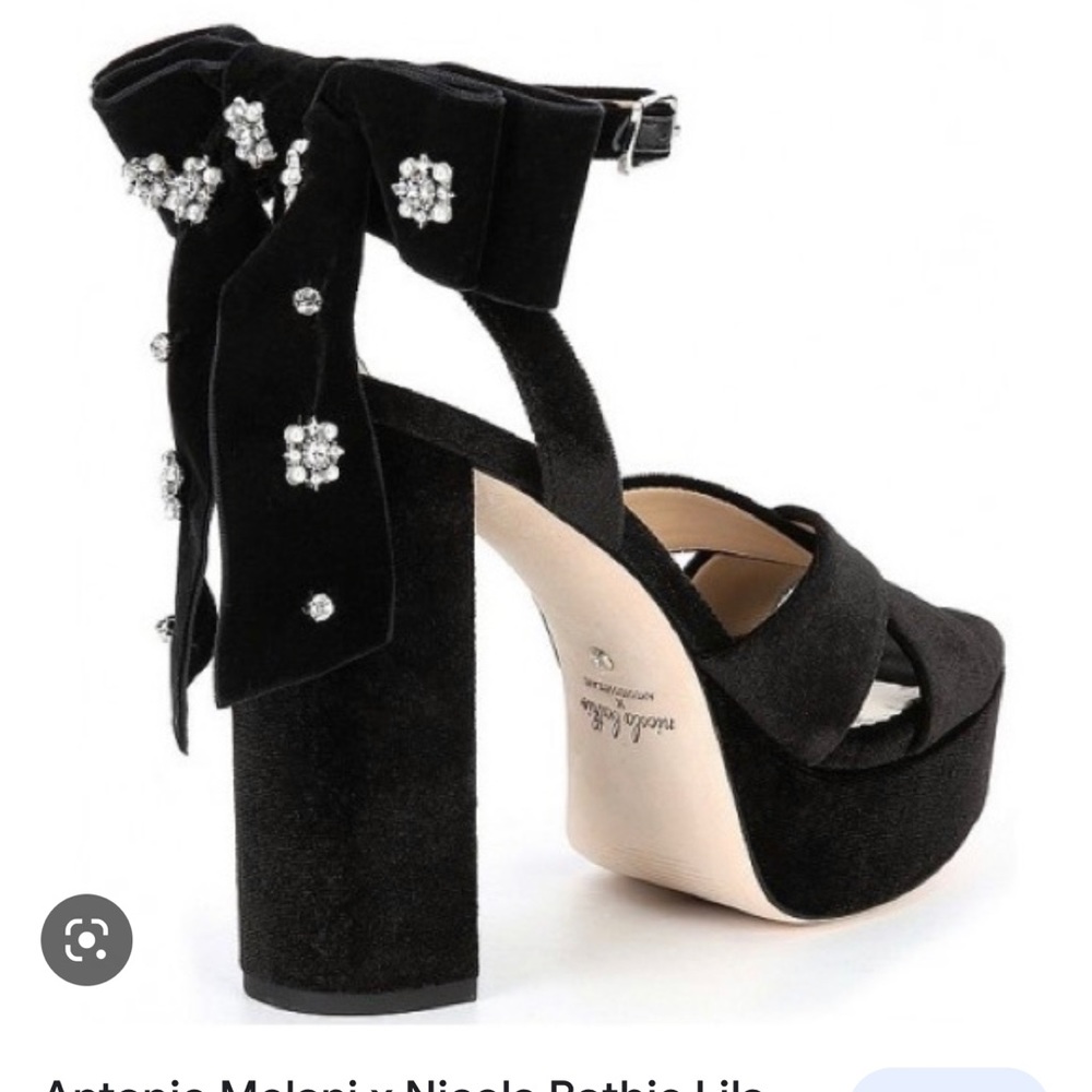 Antonio Melani x Nicola Bathie black velvet platform heels